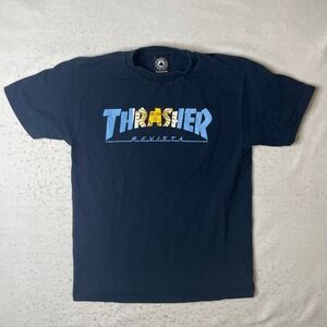 Thrasher Magazine Skate T Shirt Navy Blue Mens Size M
